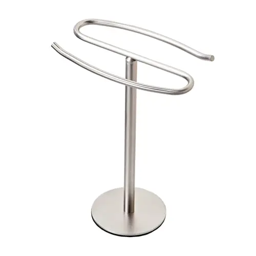 

13 Inch SUS304 Stainless Steel Brushed Nickel Freestanding S-Shaped Towel Holder For Bathroom Kitchen Countertop Use
