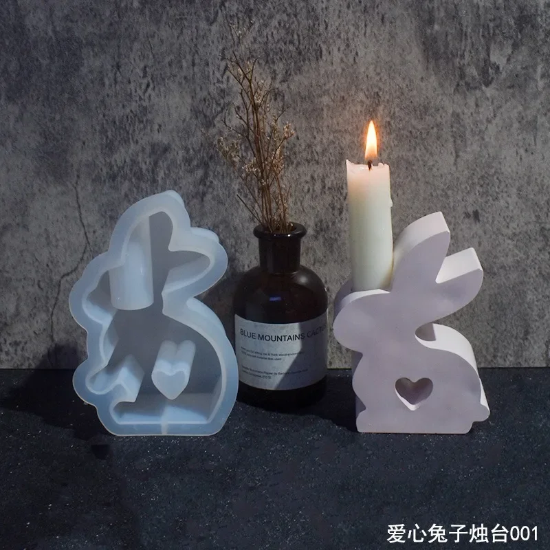 

Новейшие модели 2026 года: формы для подсвечников в виде кроликов на Пасху, левая и правая, основания для подсвечников в виде кроликов, гипсовые декоративные украшения