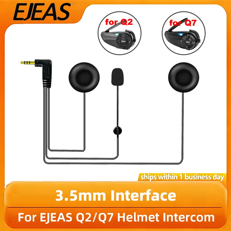

Наушники EJEAS с шумоподавлением, интерфейс CVC 3,5 мм для мотоциклетных шлемов серии V6\Q2\Q7\V4 Plus, высококачественная связь.