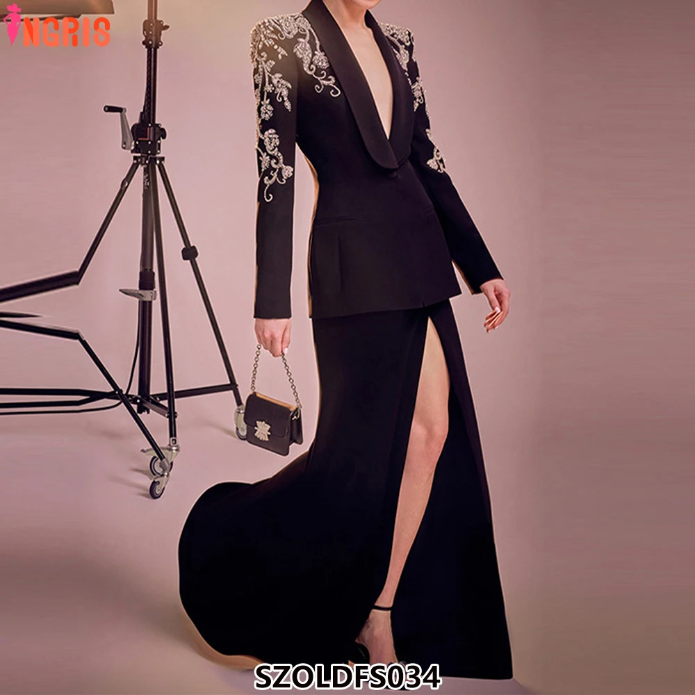 

2025 new ladies star fashion suit heavy industry diamond inlaid beaded suit-SZOLDFS034