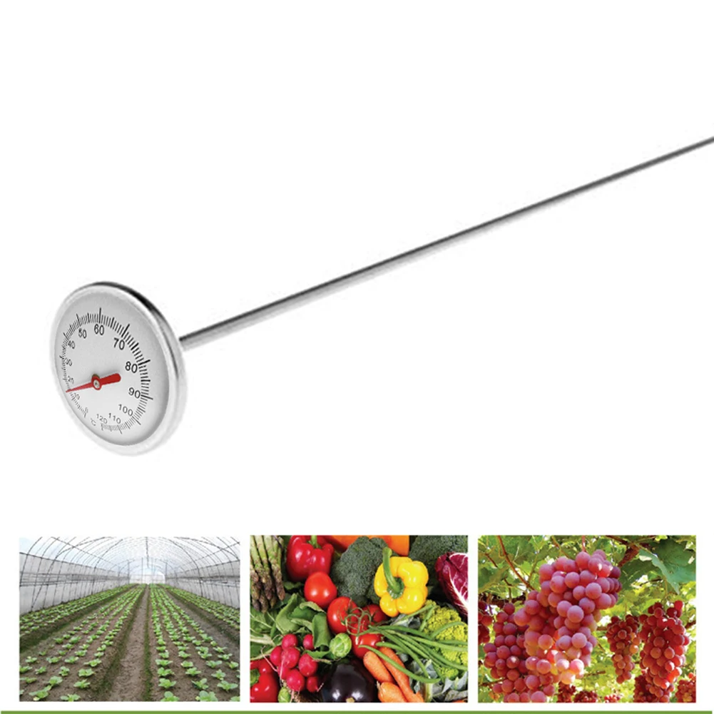 Multi-function Compost Soil Tester Measuring Probe Stainless Steel Thermometer for Garden Lawn Plant Pot Measurement Tool