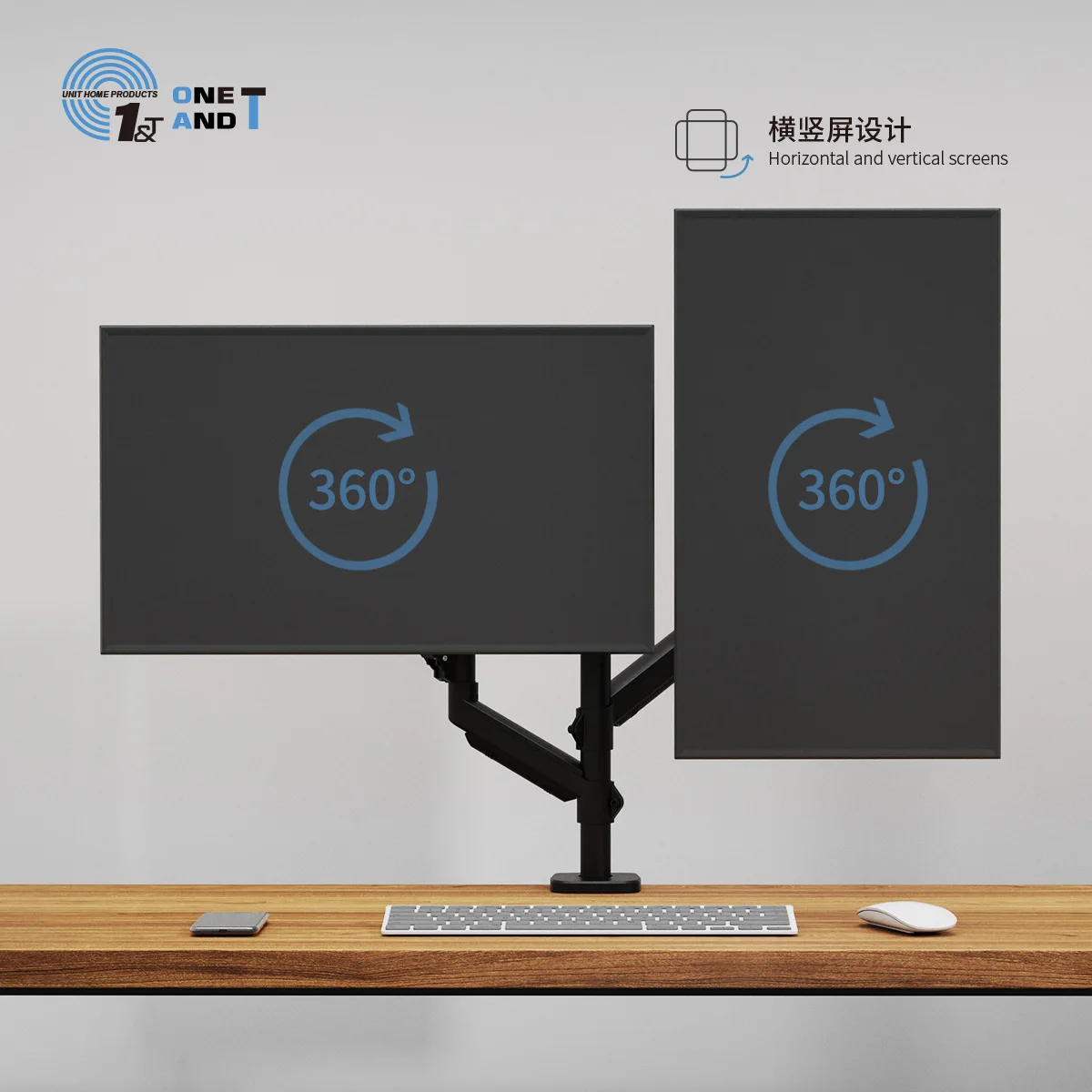 Dual Monitor Gas Spring Arm Stand Model-M Dla Fits Inch Holds Up To Lbs Kg Vesa X Height Adjustable Swivel Tilt Steel