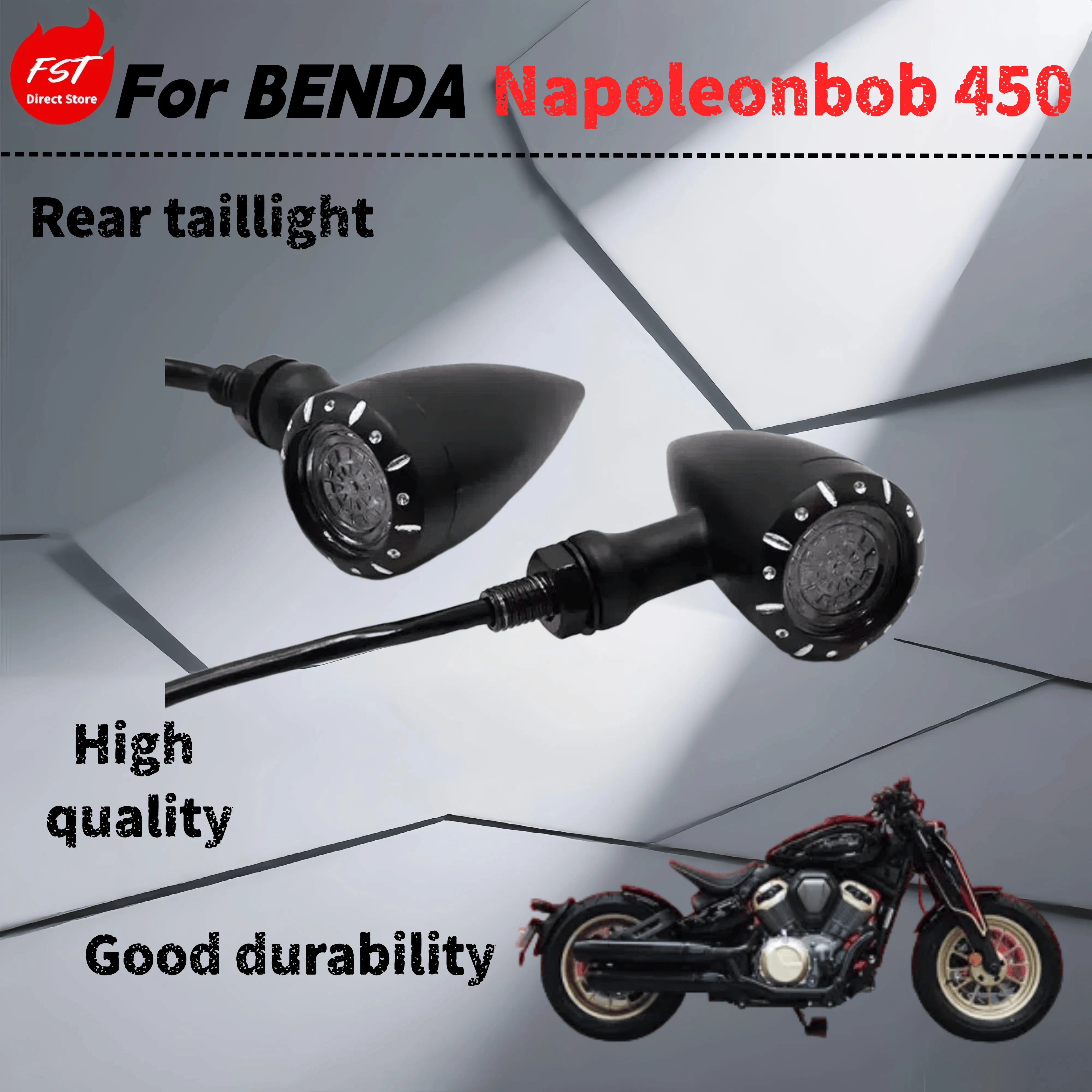 

For Benda Napoleonbob 450 retrofit flowing water tail light led 3-in-1 light side license plate holder accessories