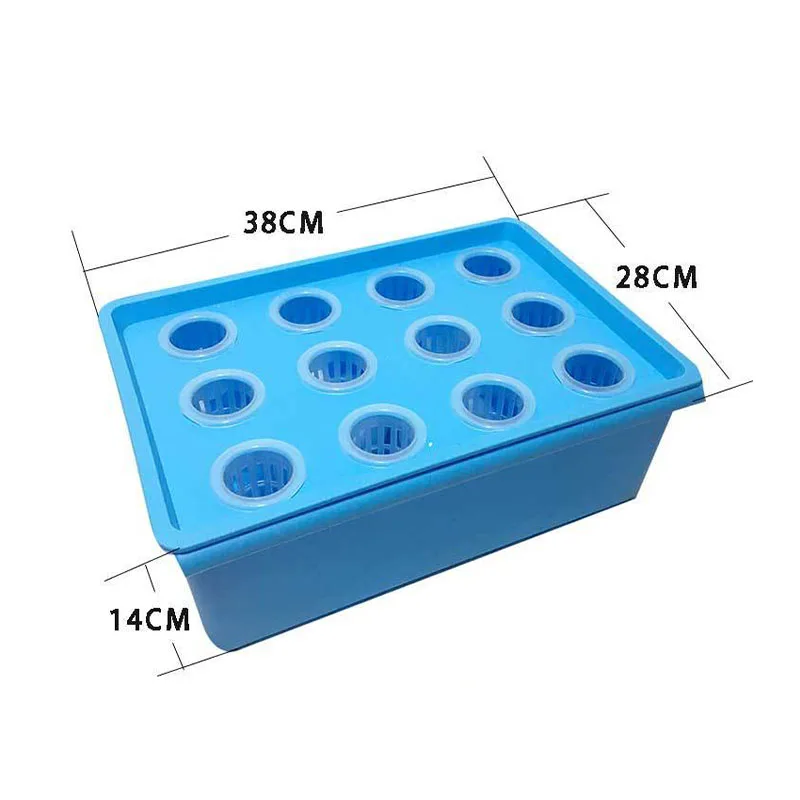 12 Holes Hydroponic Growing System Soilless Plant Grow Box with Net Cups Indoor Balcony Hydroponic Planter for Vegetables Herbs