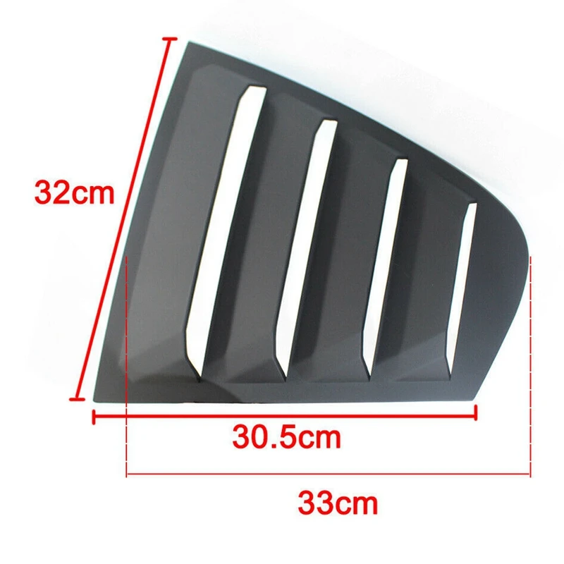 2X Matte Black Rear Side Window Louvers Scoop Cover Vent For -BMW F30 3-Series 2012-2016