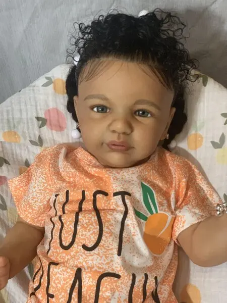 FBBD Custom Made By ShanShan Reborn Baby Vito 30inch Dark Skin Already Finished Doll With Hand-Rooted Hair Already Finished Doll