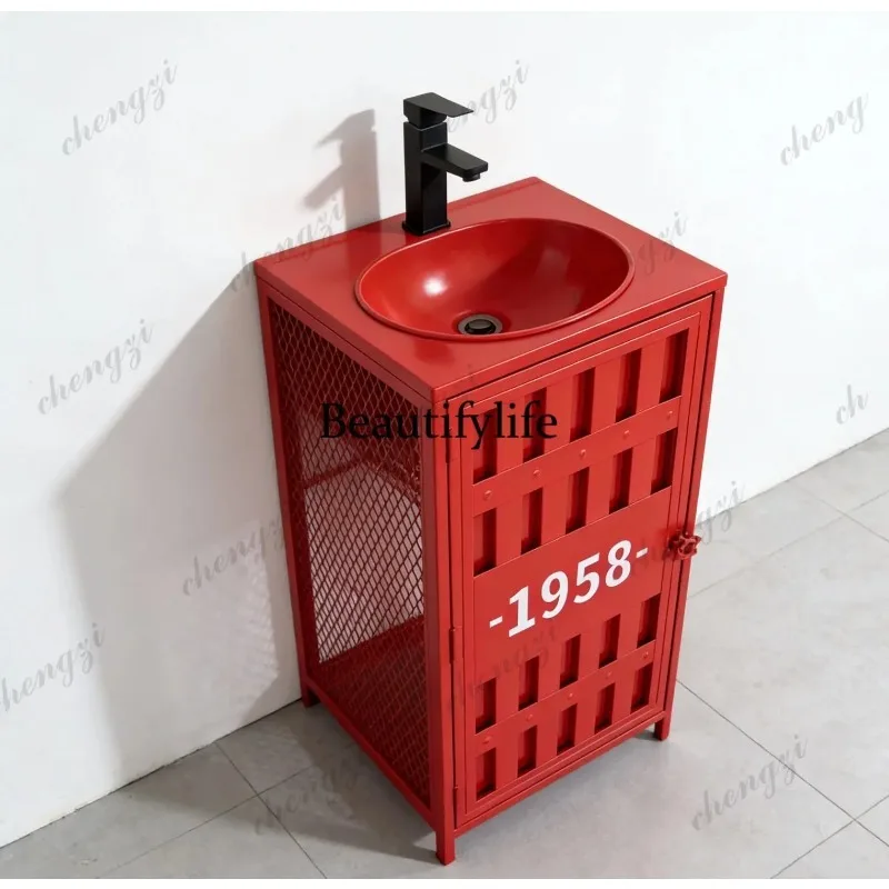 F181 Industrial style column basin retro wrought iron creative personality bar cafe bar wash basin