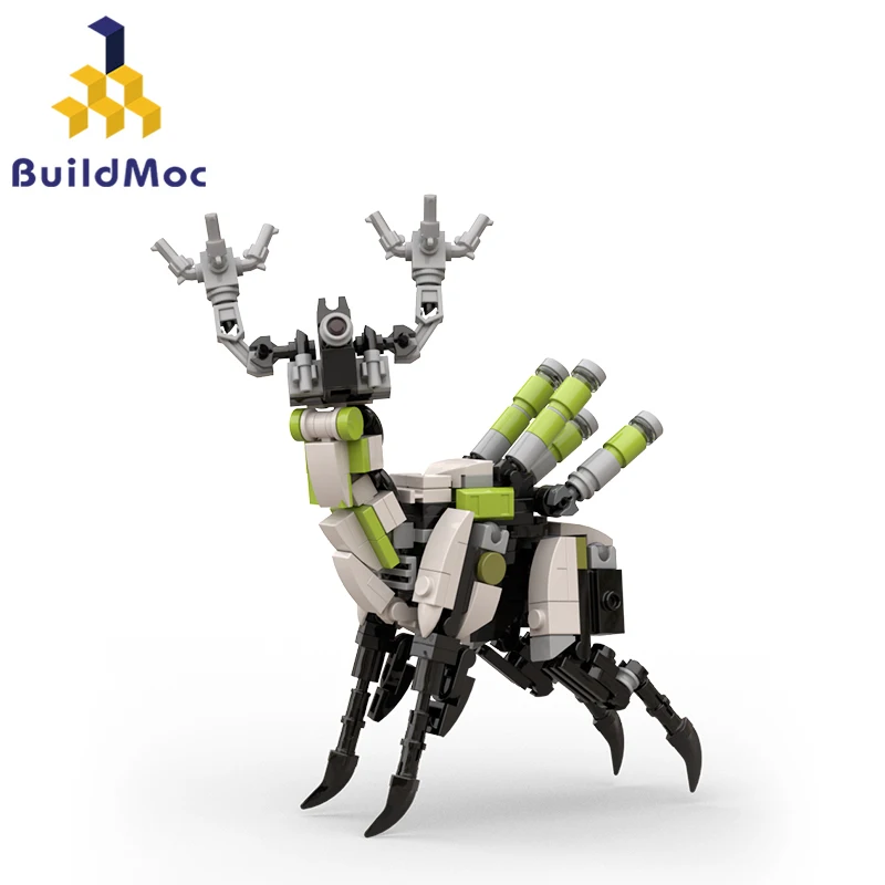 BuildMoc Horizon Grazer Monster Building Blocks Set West Zero Dawn Deer Herbivore Beast Bricks Toys For Children Birthday Gifts