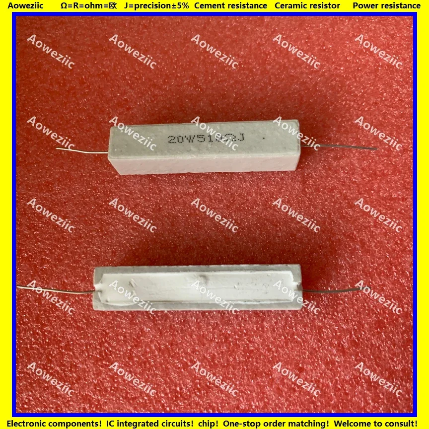 10ชิ้นRX27แนวนอนตัวต้านทานซีเมนต์20วัตต์510โอห์ม20วัตต์510R 510RJ 20W510RJเซรามิกต้านทานความแม่นยํา5%พลังงานต้านทาน