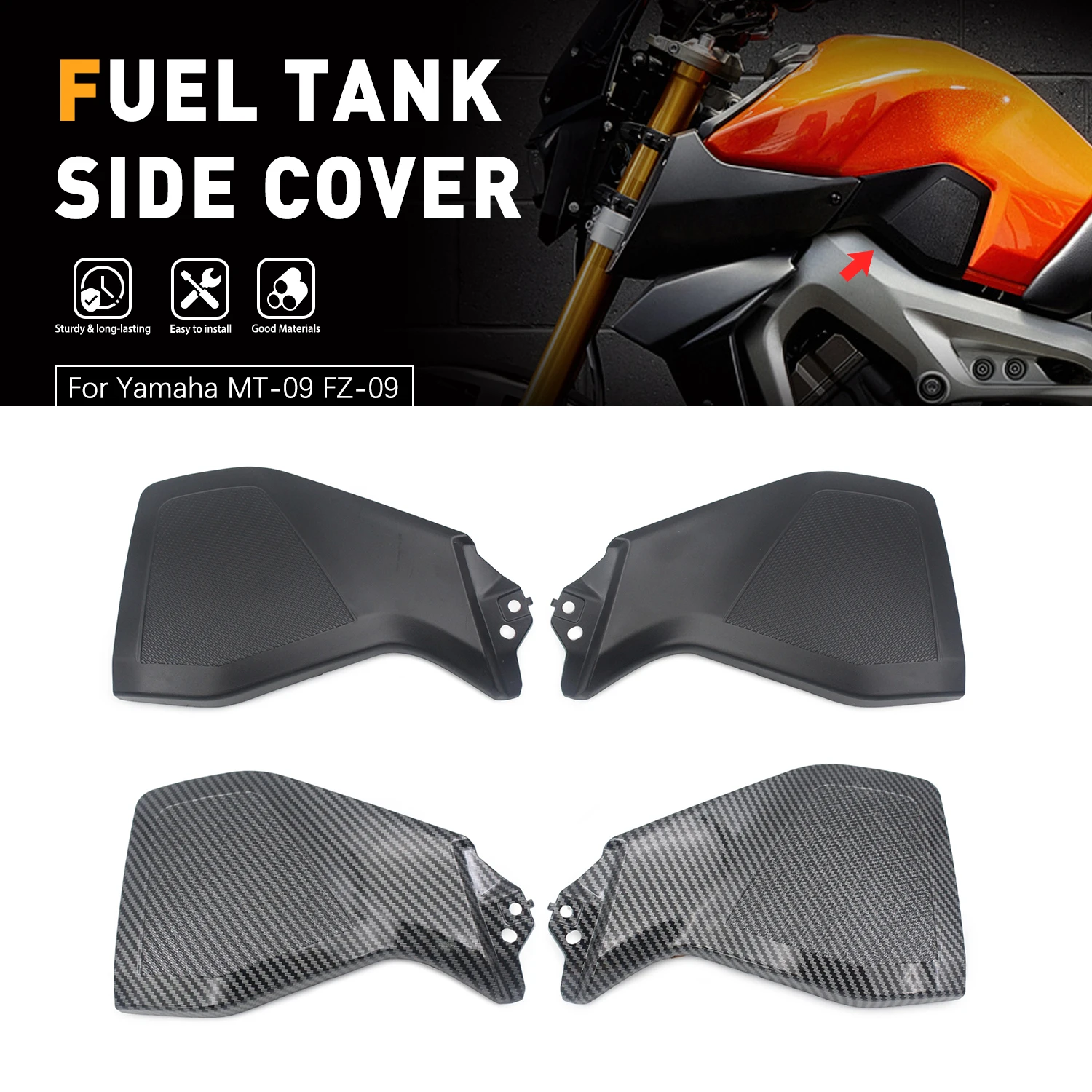 

For Yamaha MT09 FZ09 MT-09 FZ-09 2014-2020 Motorcycle Side Panel Fairing Tank Cover Left Right Pair 2013 2014 2015 2016 2017