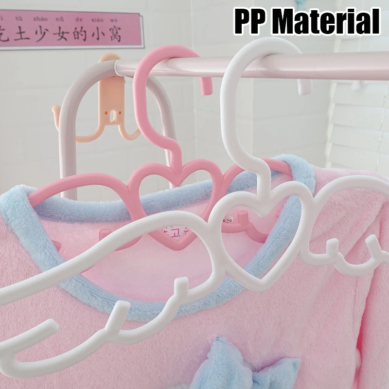 5/10/20PCS Pink Love Clothes Hanger,Household Cute Non-slip Drying Rack for Adult Children,Multi-functional Durable Organizers