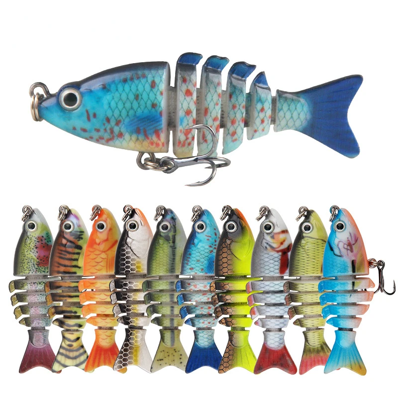 Lure Multi-section Fish Swim Bait 5.8cm 4.7g Electroplated Long-range Fish Freshwater Sea Fishing Bionic Fish Predatory Bait