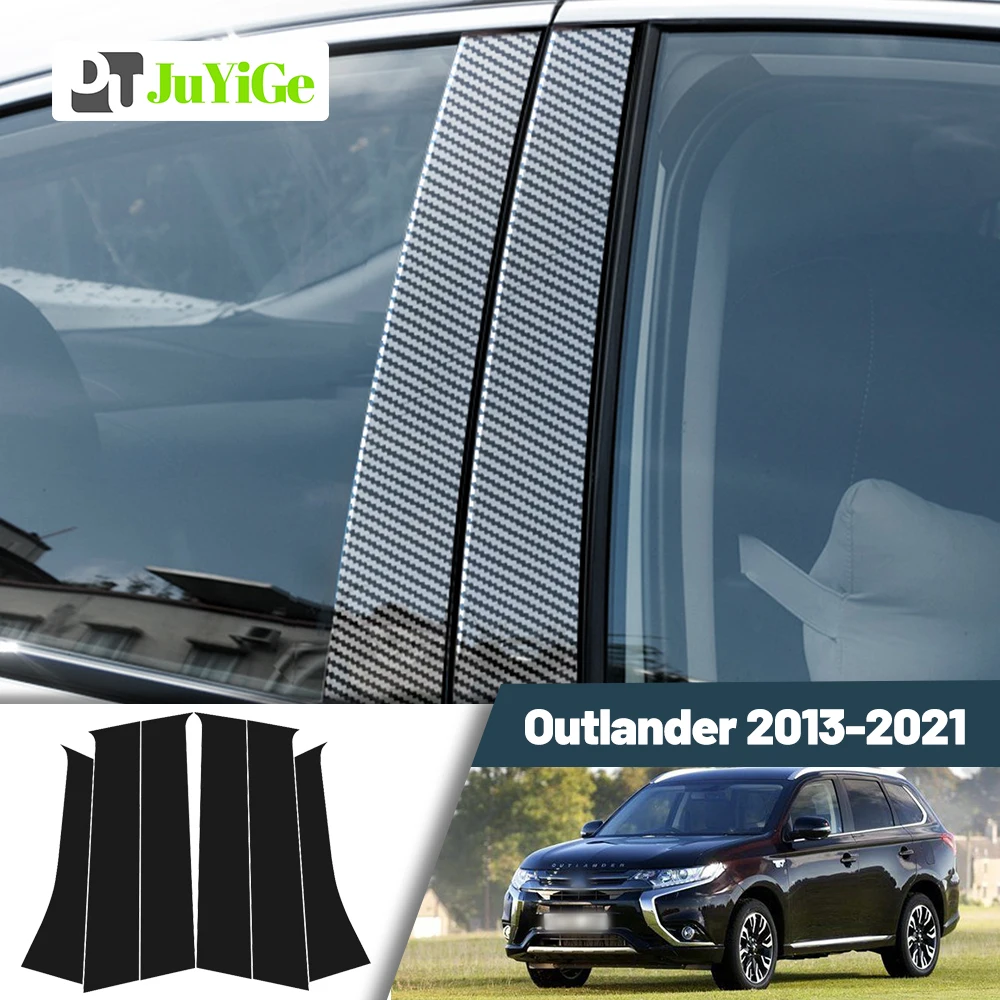 

Glossy Black Carbon Fiber Window Door Deal B C Pillar Post Cover For Mitsubishi Outlander MK3 GF GG ZJ ZK ZL 2013-2021 2014