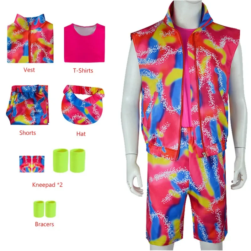 Film Ken Ryan Gosling Barbies Costume Cosplay Halloween gioco di ruolo donna uomo ragazzi ragazze abbigliamento per bambini Set costumi da bagno da spiaggia per le vacanze