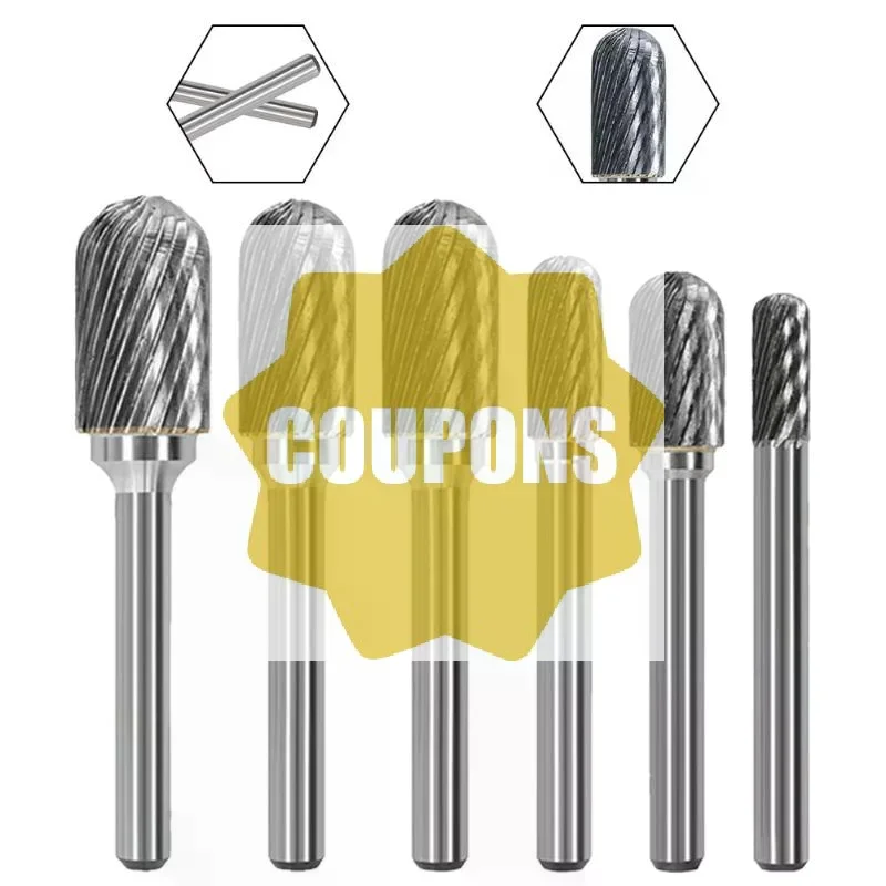 Head Tungsten Carbide Rotary File Tool Point Burr Grinder Abrasive Tools Drill Milling Carving Bit Tool For Metal