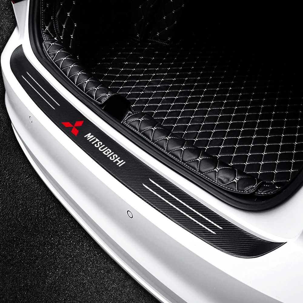 3D Carbon Fiber Car Trunk Rear Bumper Sticker Accessories for MITSUBISHI Ralliart Lancer Competition Outlander ASX EX AIRTREK