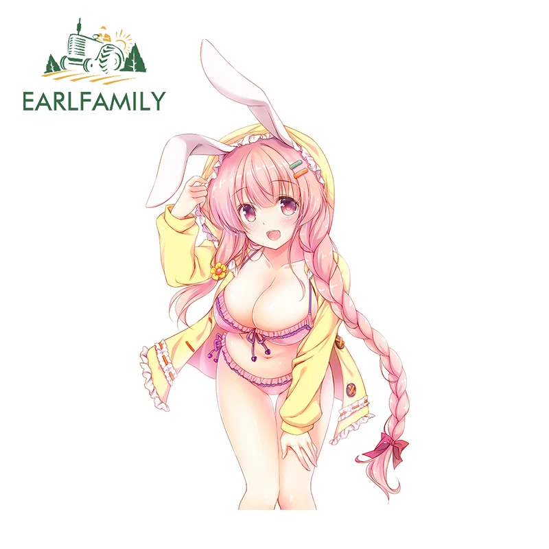 EARLFAMILY 13 см x 7,5 см сексуальный кролик Лали автомобильные наклейки Fanart аниме Waifu грудь Графика Наклейка Милая кондиционер декор для ноутбука