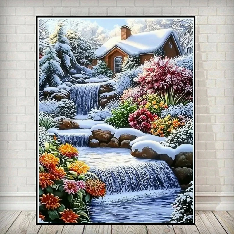5D DIY Haus Diamant Malerei Winter Schnee Landschaft Handwerk liefert Diamant Mosaik Fluss Landschaft Kit Stickerei einzigartige Geschenke