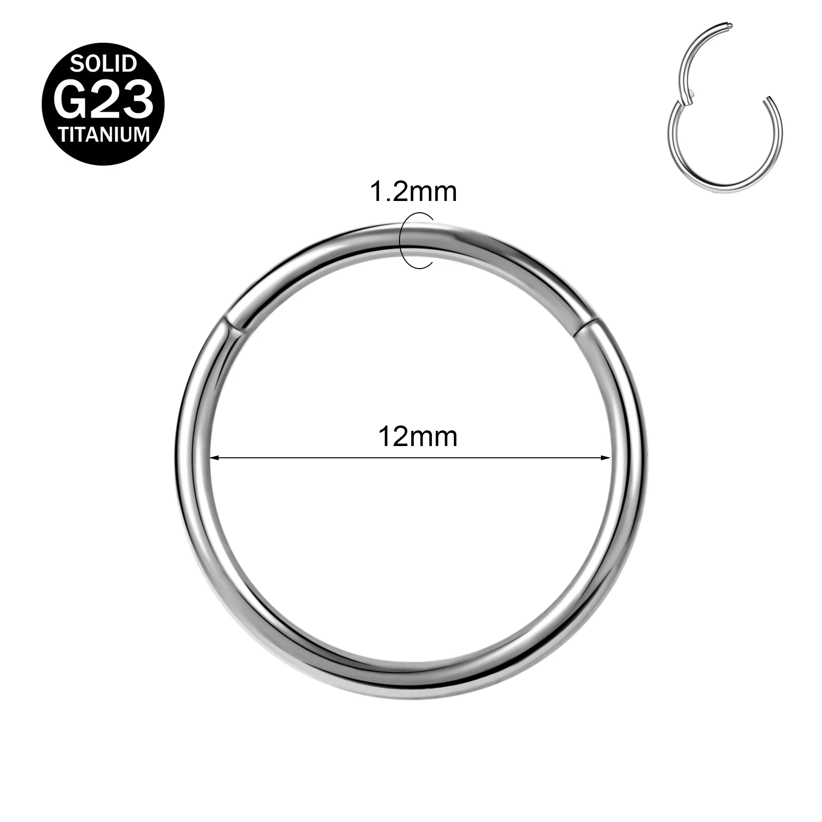Zs 1 pc g23 Titan Stahl runder Nasenring Männer Frauen 20/18/16g Septum Piercings Ohr knorpel Helix Piercing Körpers chmuck 6-14mm