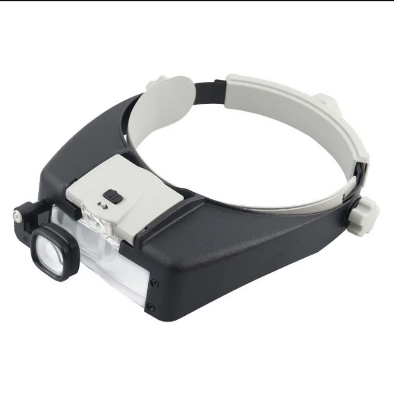 1.5-10x Head Mounted Led Light Reading Electronic Repair Magnifying Glass Abs Resin Acrylic Lens