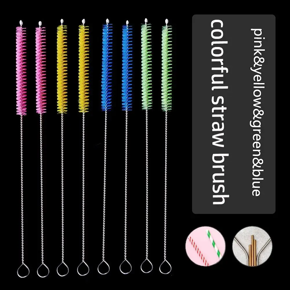 Colorful Multi-purpose Straw Cleaning Brush Nylon Bottle Accessory Glass Tube Brush Slot Brush for Office Kitchen