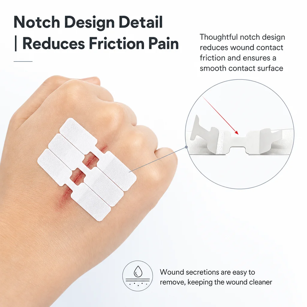 

80pcs Butterfly Closure Bandage Strips - Adhesive Strip Stitch Bandages for Closing Skin Wounds with Non-Stick Pad