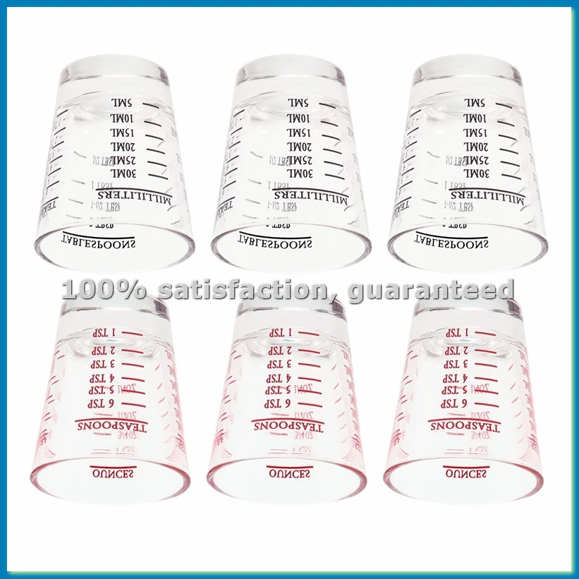 

Набор из 6 мерных стаканов для эспрессо, тяжелые стеклянные стаканы для вина с 26-ступенчатой шкалой измерения: 1 унция, 6 унций, 2 столовых ложки, 30 мл - ABWY