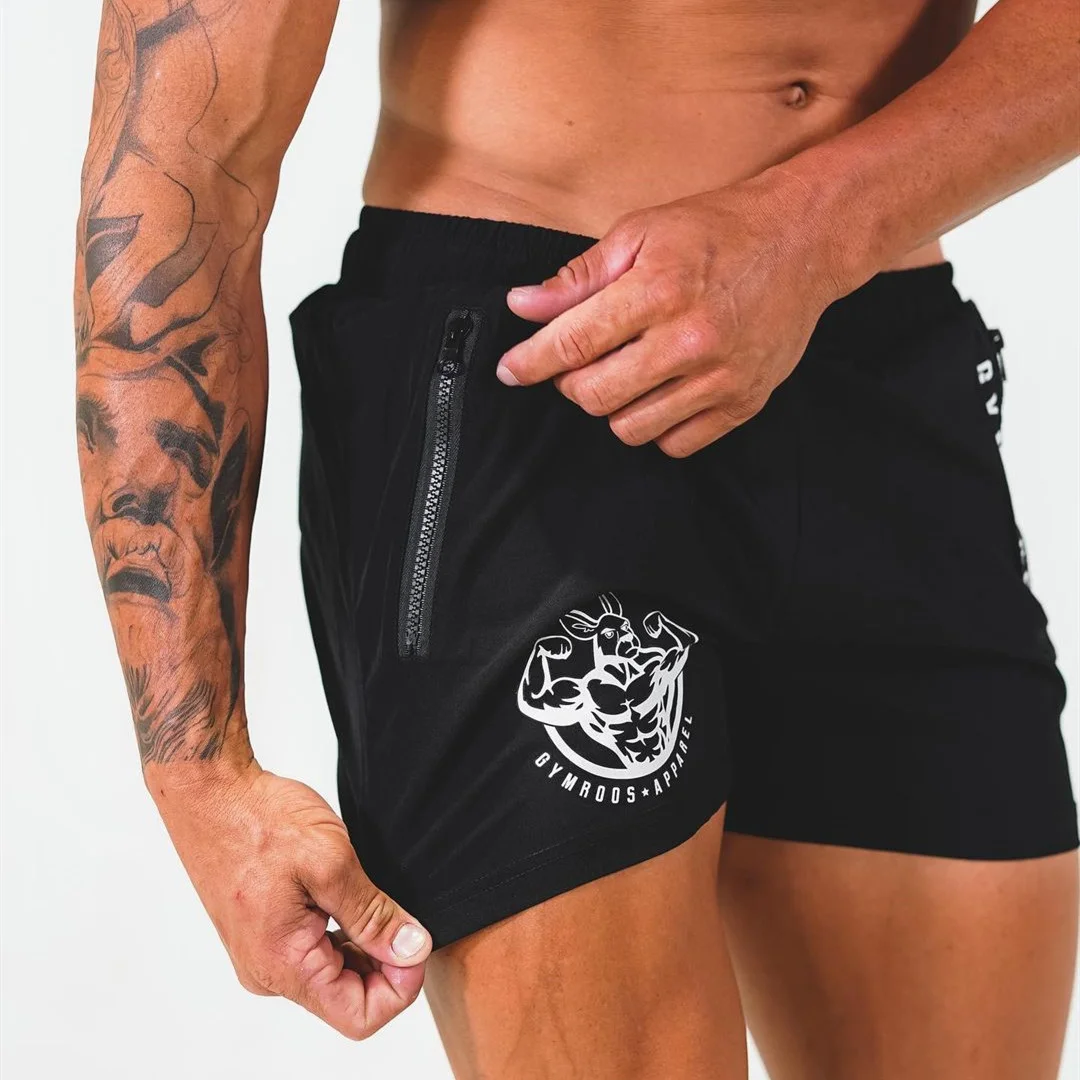 Pantaloncini stampati da uomo estate Quick Dry Side tasche con doppia cerniera Design Running basket Training Gym Shorts