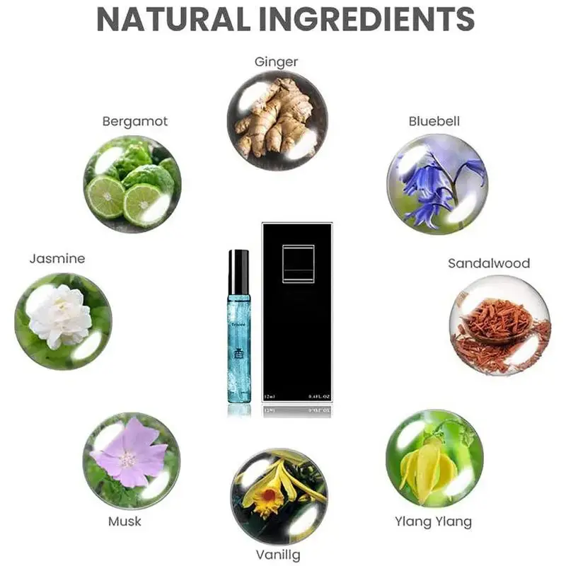 12ml Portable Mini Perfume Pheromone Perfumes Fresh Natural Plant Scent Light Long-lasting Fragrance Daily Perfume For Man Women