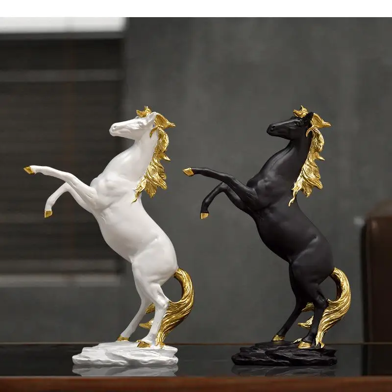 

Resin Horse Ornaments Animal Statue Sculpture Figurines Showpiece Living Room Decoration Accessories Exhibit Home Decor Crafts