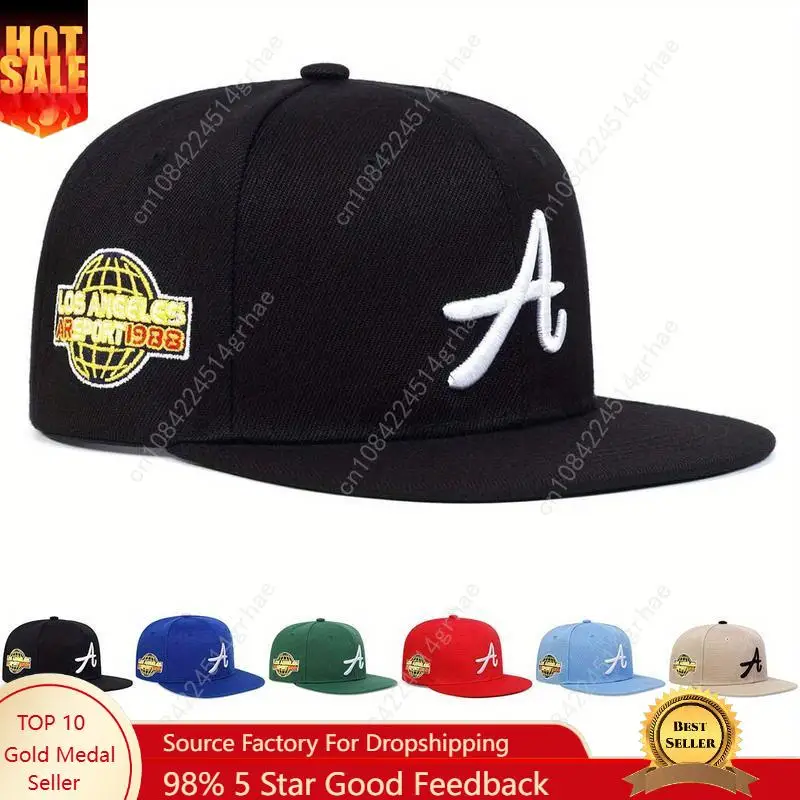 

Unisex A Letter Earth Embroidered Hip Hop Hat Outdoor Sport Adjustable Sunscreen Leisure Hat Spring Autumn Travel Tourism Beach
