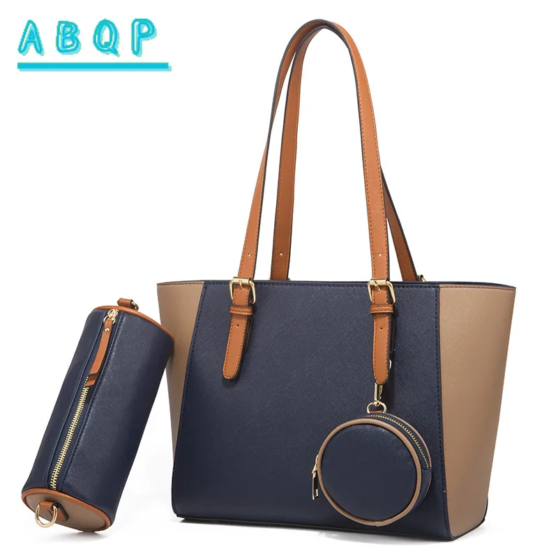 ABQP موضة جديدة حقيبة نسائية سعة كبيرة حقيبة يد نسائية ماركة فاخرة موضة 3 قطعة مجموعة حقيبة كتف نسائية جودة عالية