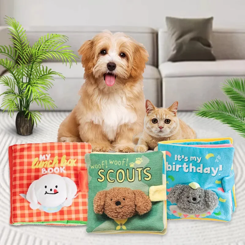 Leakage of Food Hiding of Food Sniffing Cute Cloth Book Toys Dogs Cats Plush Pets Puzzle and Boredom Relieving Tools