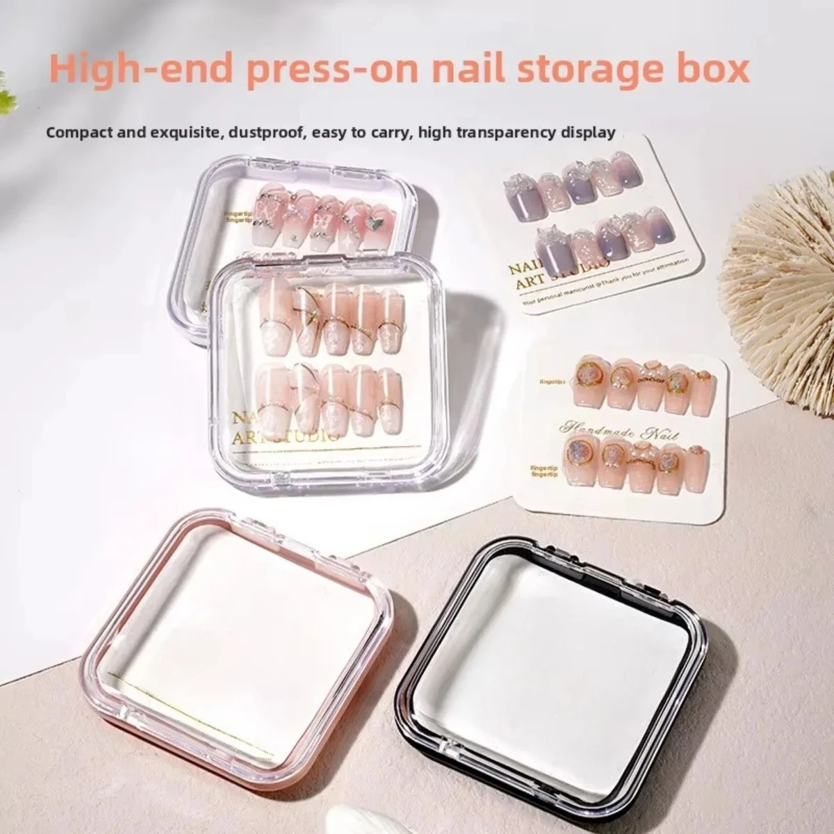 

Acrylic Wearable Nail Storage Box – Transparent, Thickened Portable Display Case for Press-On Nails with Polished Finish