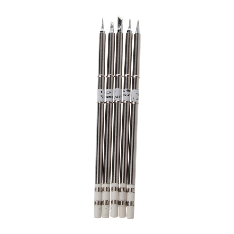 5 Pcs T12 Series Solder Iron Tips For Hakko FX951 Soldering Station FM-2027 2028 Dropshipping