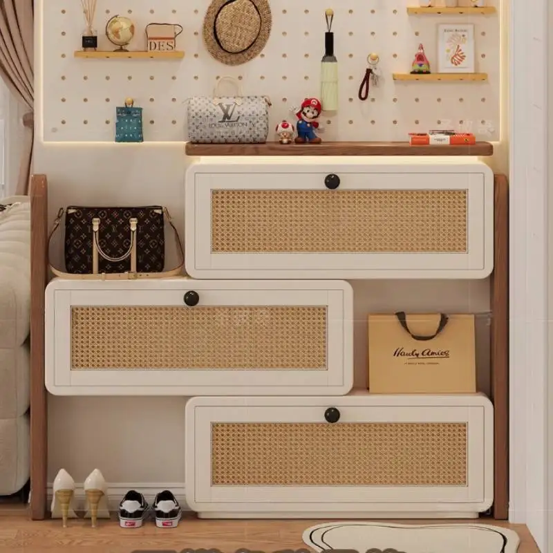 

Italian Style Nordic Shoe Cabinet Wooden Cream Living Room Shoe Rack Organizer Salon Luxury Zapatera Organizador Furniture Home