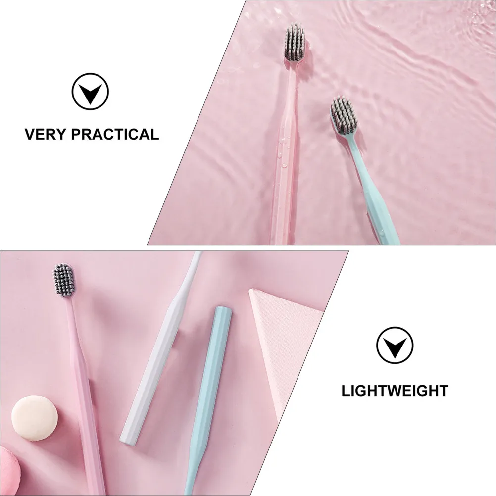 

3Pcs Soft-Bristle Toothbrush Adult Eco-Friendly PP Material Comfortable Grip Effective Cleaning Fresh Breath Whitening Daily Use