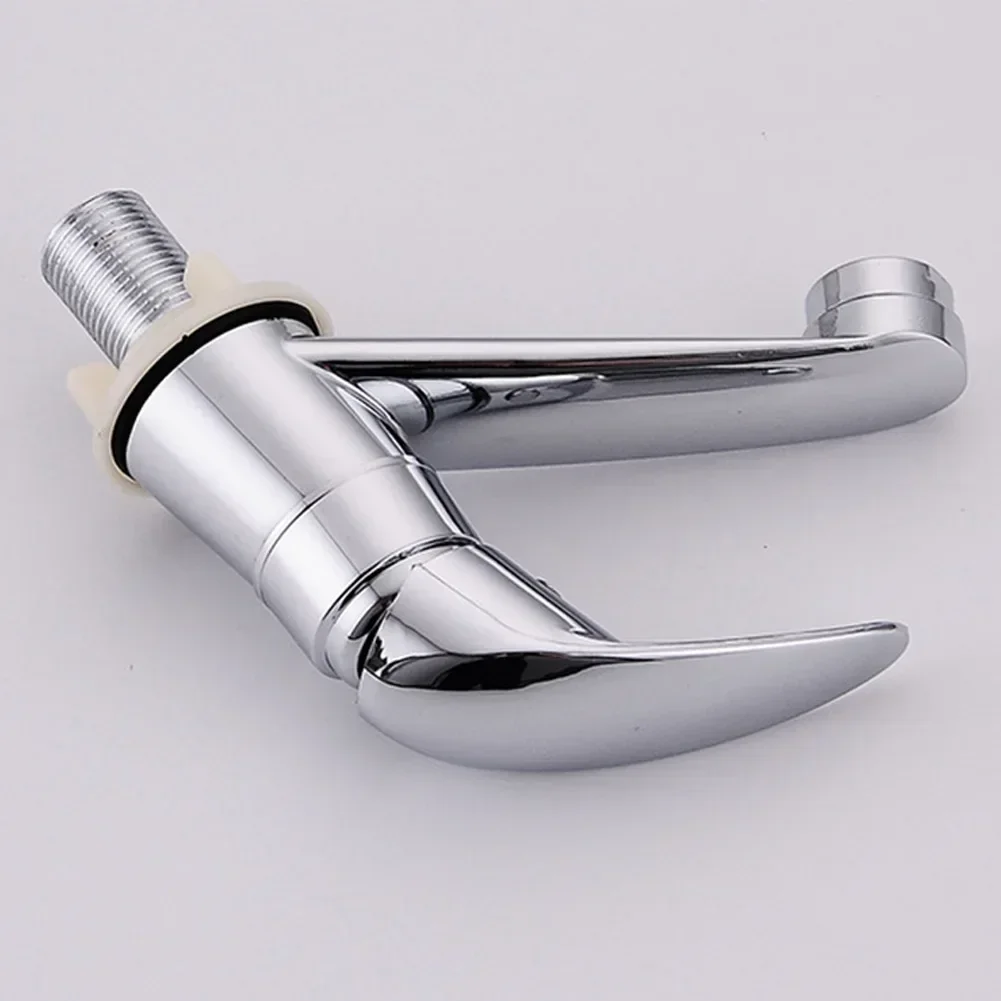 Robinet d'eau froide en alliage de zinc, robinet d'évier simple, trou de poignée unique, accessoires HOKitchen, nouveau chrome