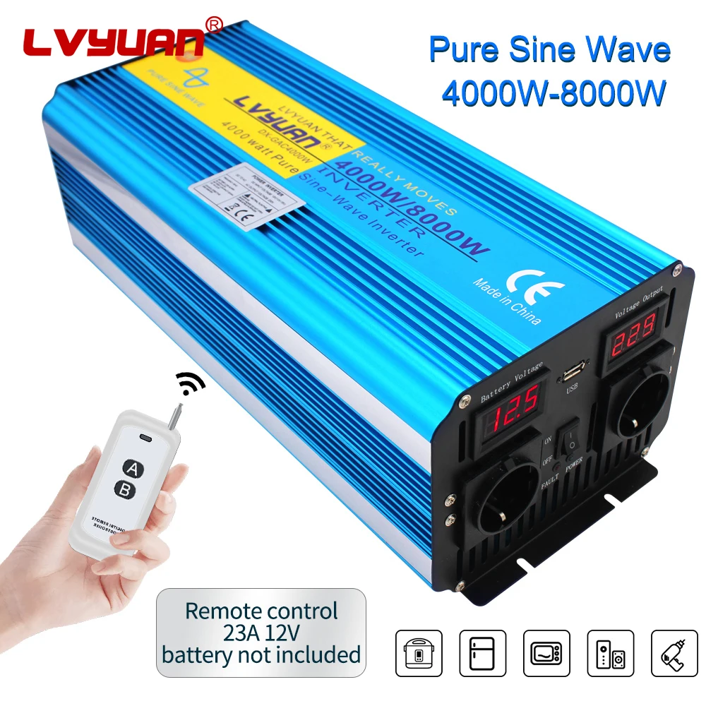 Lvyuan Ev Tipi 4000W 8000W Gün - Pure Sine Wave Inverter incelemesi ve fiyatı