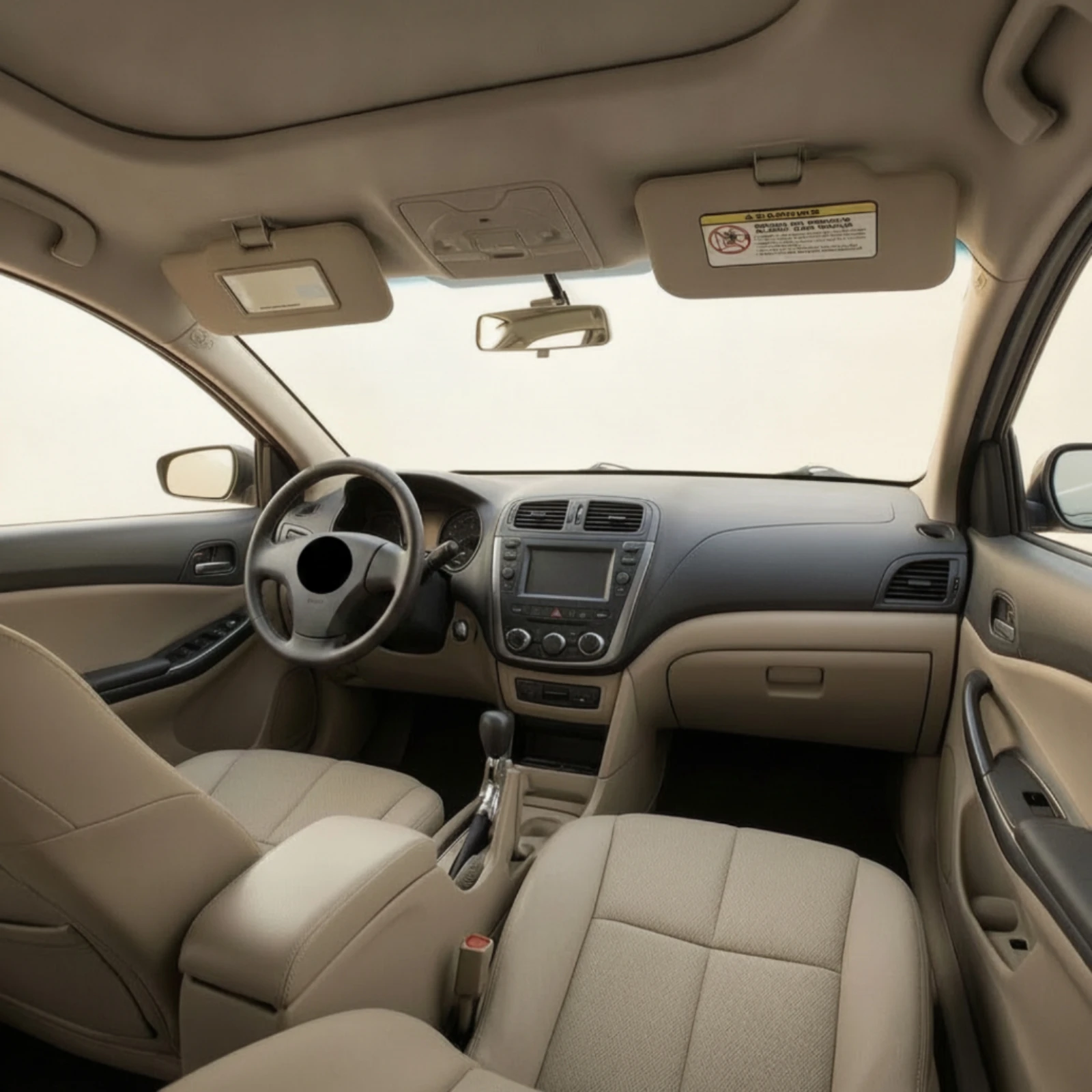 Sun Visor Assembly Beige Sun Visor with Mirror OE Standard Seamless Fit for Car Owners