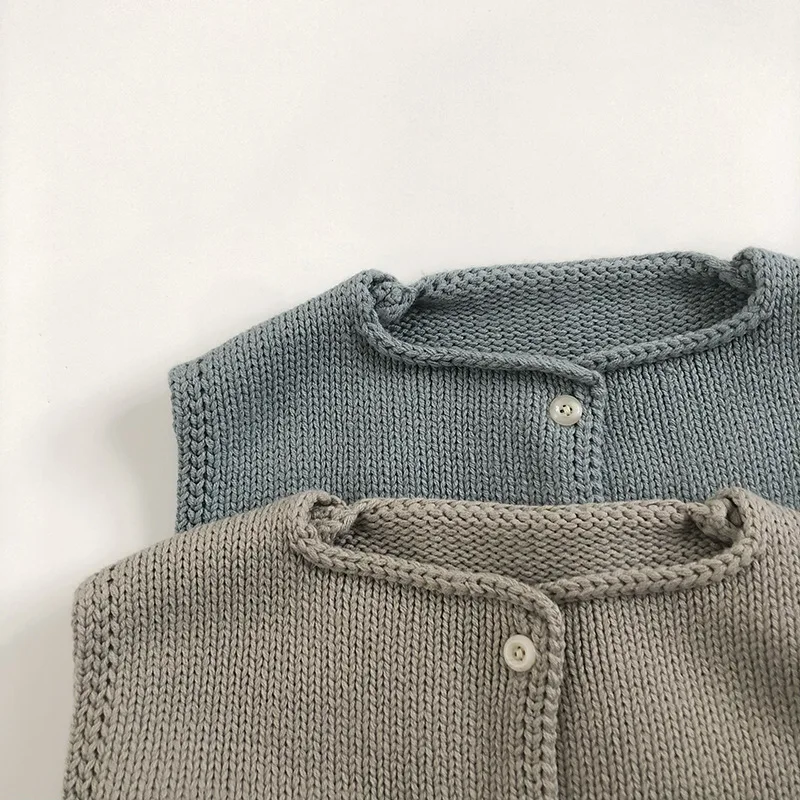 2024 Autumn New Children Sleeveless Knitted Vest Boys Solid Casual Sweater Coat Kids Girls Windproof Vest Jacket Baby Clothes