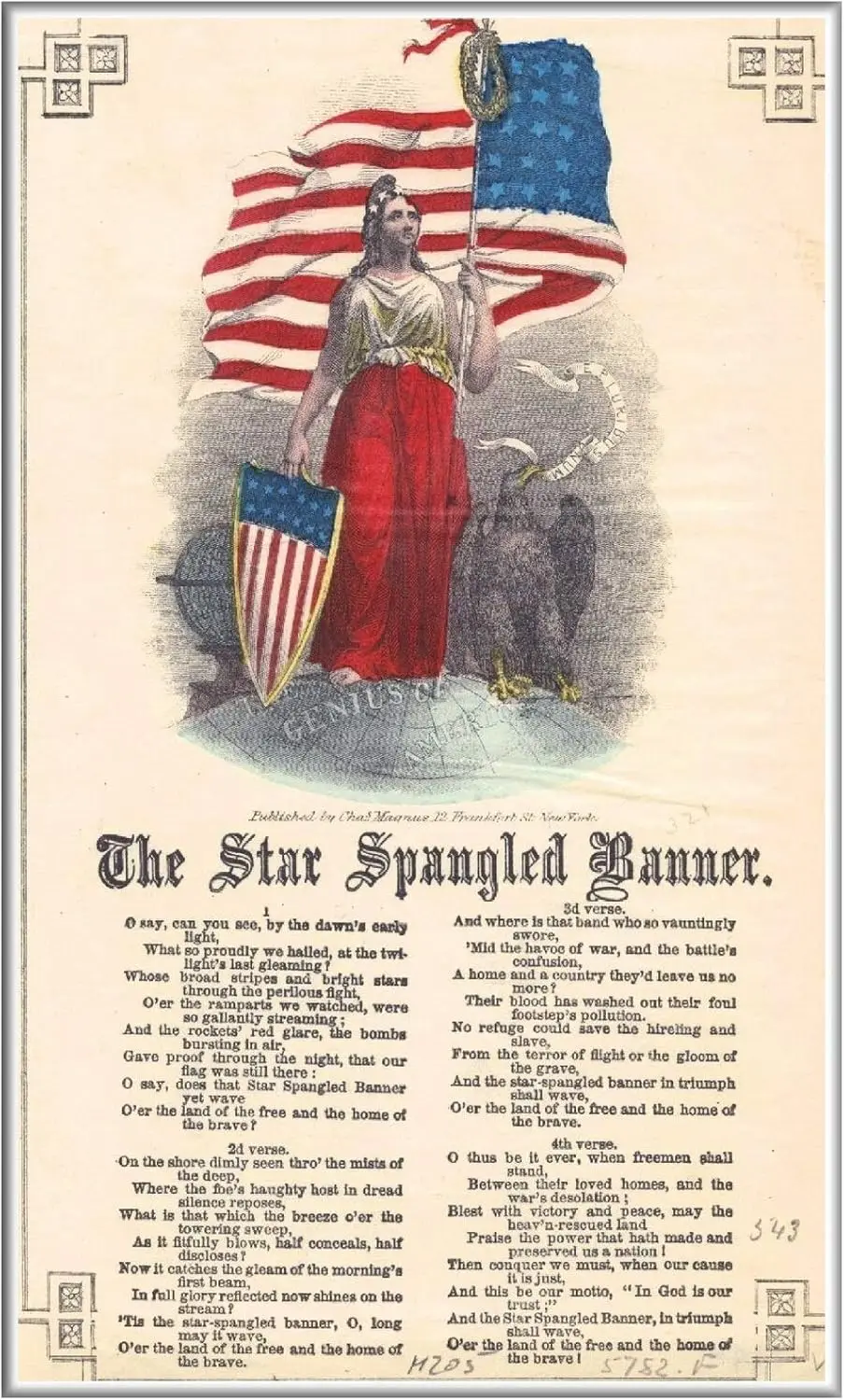 Wall Art Metal Hanging Sign 1814 The Star Spangled Frances Vintage Song Sheet Music Vintage Wall Decor Plate Tin Sign For Home D