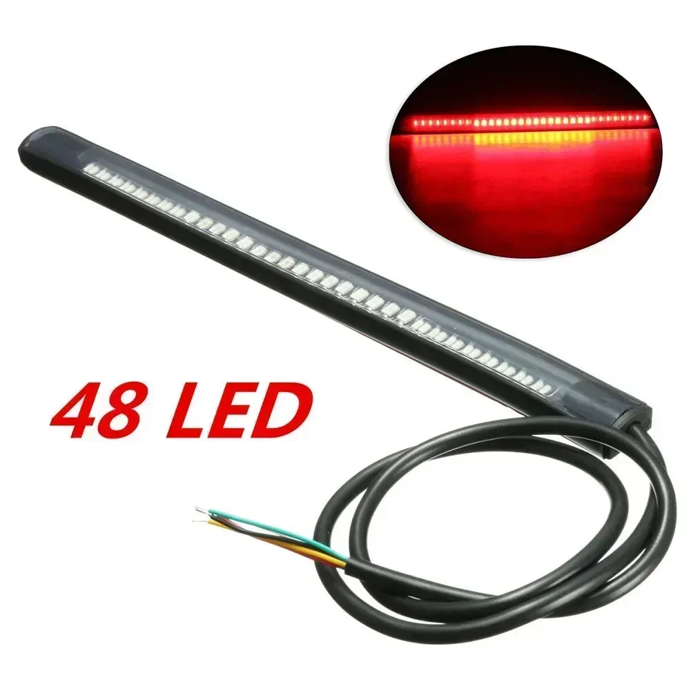 

2024 Hot Sale Universal Motorcycle 48LED Light Strip Rear Tail Brake Stop Turn Signal Lights Brand New And High Quality