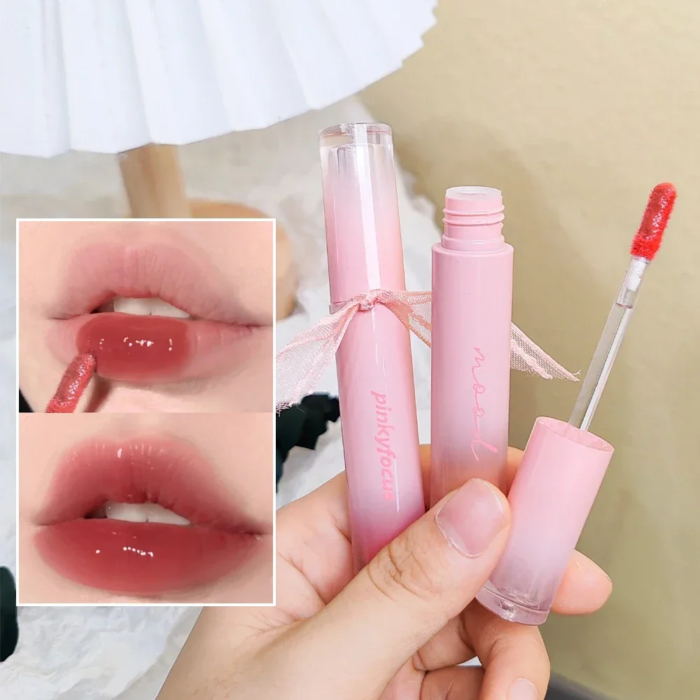 Water Translucent Mirror Lip Glaze Cute Lasting Moisturizing Liquid Lipstick Waterproof Non-stick Cup Lip Tint Korean Cosmetics