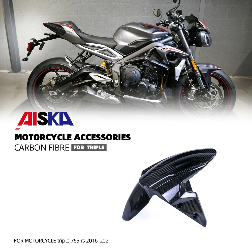 3K Pure Dry Carbon Fiber Front Fender Motorcycle Accessories For Triumph Street Triple2017-2022 Hugger Splash Guard Mudguard