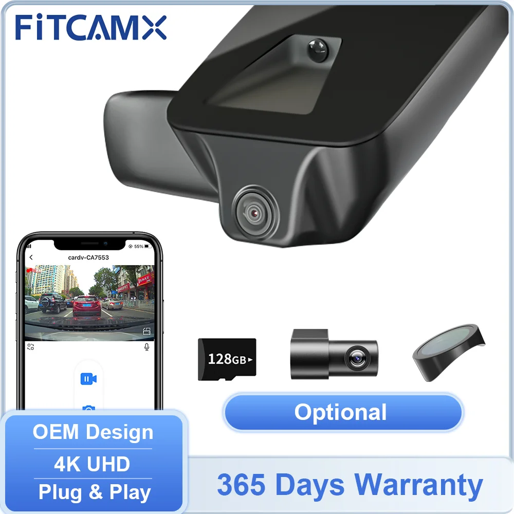 

2160P Front and 1080P Rear Camera for Toyota Yaris 2016-2025 / Yaris Cross 2020-2025, FITCAMX DVR for Hilux Fortuner 2020-2025