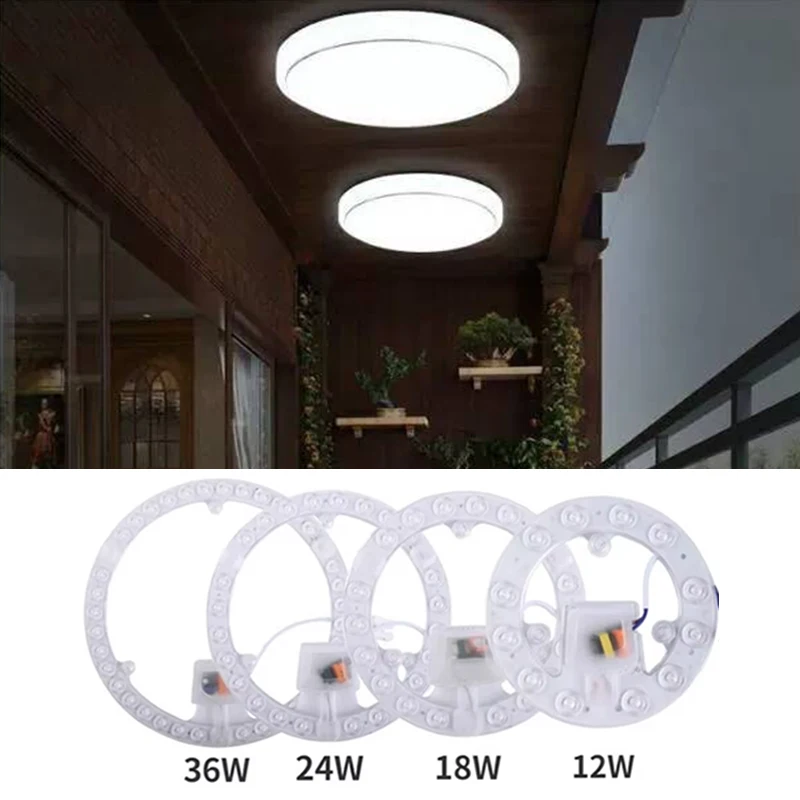 LED Panel Light 12W/18W/24W/36W Round  Super Bright AC220V  Module Energy-Saving Easy Install Replacement Ceiling Lights Board