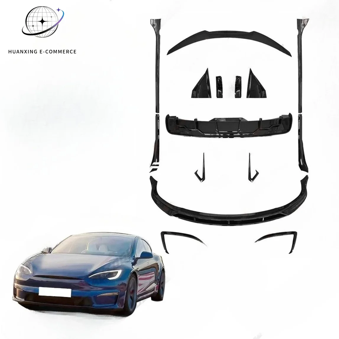 Factory Direct SaleAuto Modification Aero FAST Conversion Kit for Tesla Model S 2021 2022 2023 2024 Front Lip Rear LipCustomizat