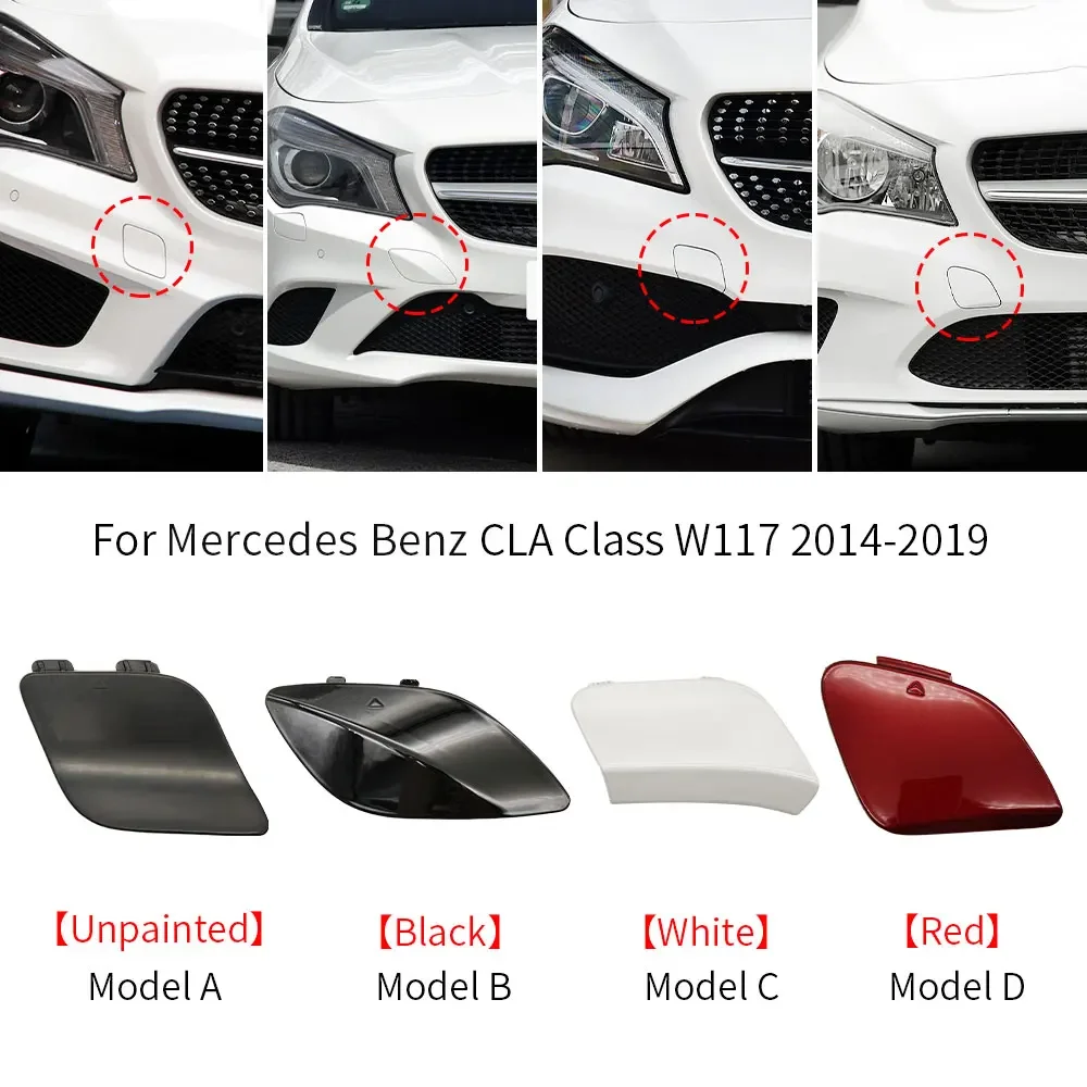 For Mercedes W117 Car Front Bumper Tow Hook Cover Cap Black White Red For Benz CLA Class 2014-2019 CLA180 CLA200 CLA220 CLA260