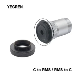 1 Piece CS C-RMS/RMS-C Adapter Ring C to RMS Mounting Thread Ring Adapter All Metal RMS to C-mount for USB Camera Objective Lens